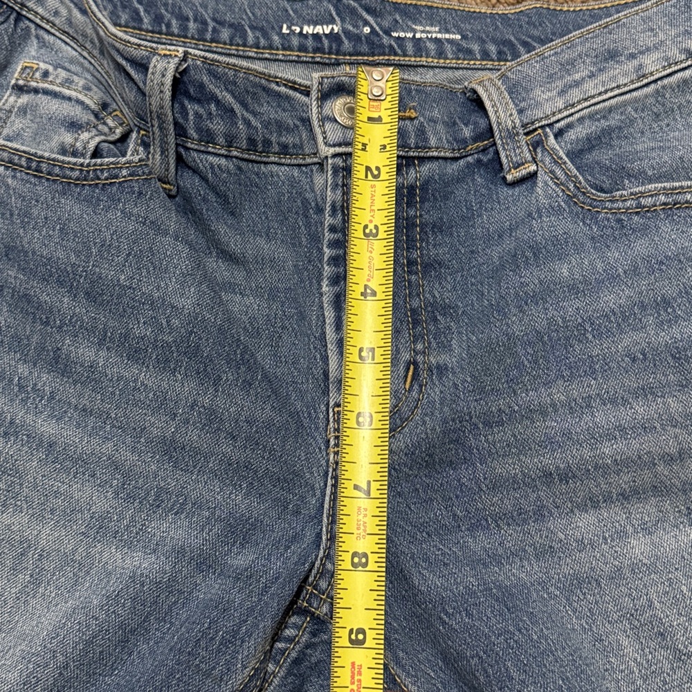 Old Navy-Mid Rise Wow Boyfriend-Sz 0 Ankle-Med Wash-Cotton Blend-EUC - Picture 10 of 14